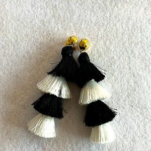 Baublebar black and white tassel earrings